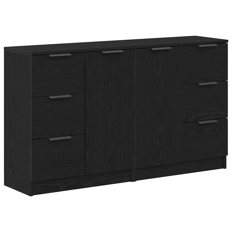 vidaXL Sideboard Schwarz Eichen-Optik 120 x 30 x 70 cm Holzwerkstoff Sichere Zahlung