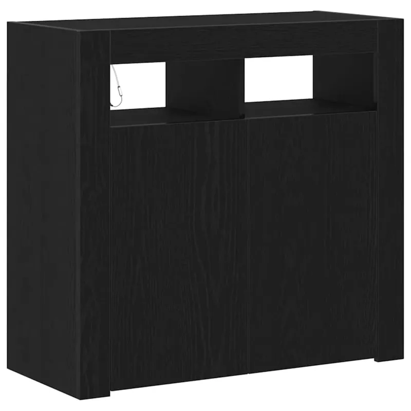 vidaXL Sideboard Schwarz Eichen-Optik 80 x 35 x 75 cm Holzwerkstoff Preisknaller