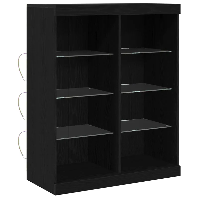Finale Aktion vidaXL LED-Sideboard Schwarz Eichen-Optik 41 x 37 x 100 cm