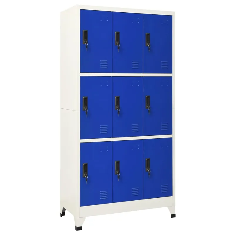 Angebot vidaXL Schließfachschrank Grau und Blau 90x45x180 cm Stahl