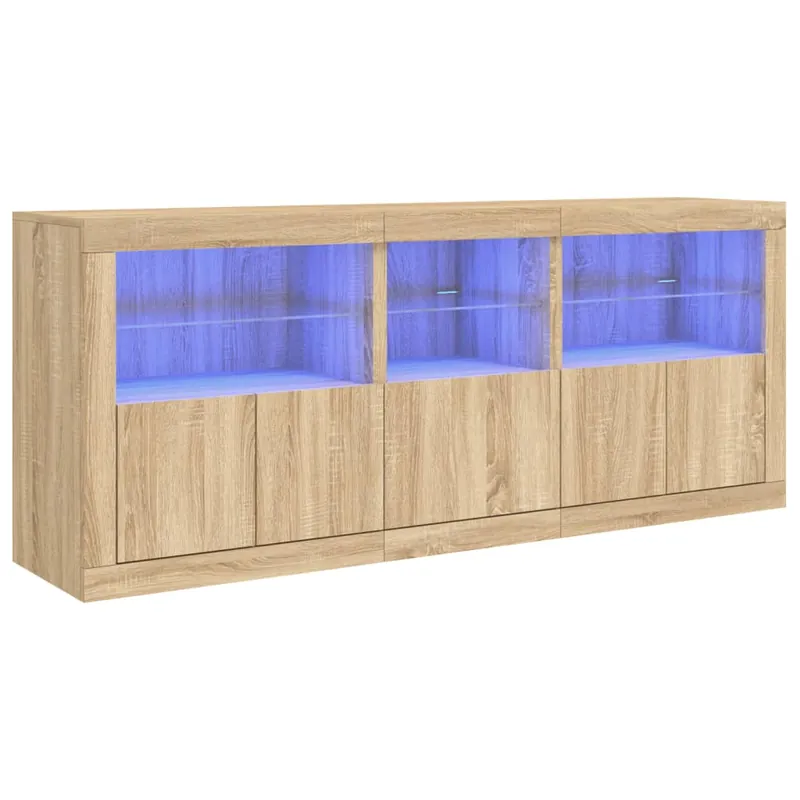 Finale Aktion vidaXL Sideboard mit LED-Leuchten Sonoma-Eiche 162x37x67 cm
