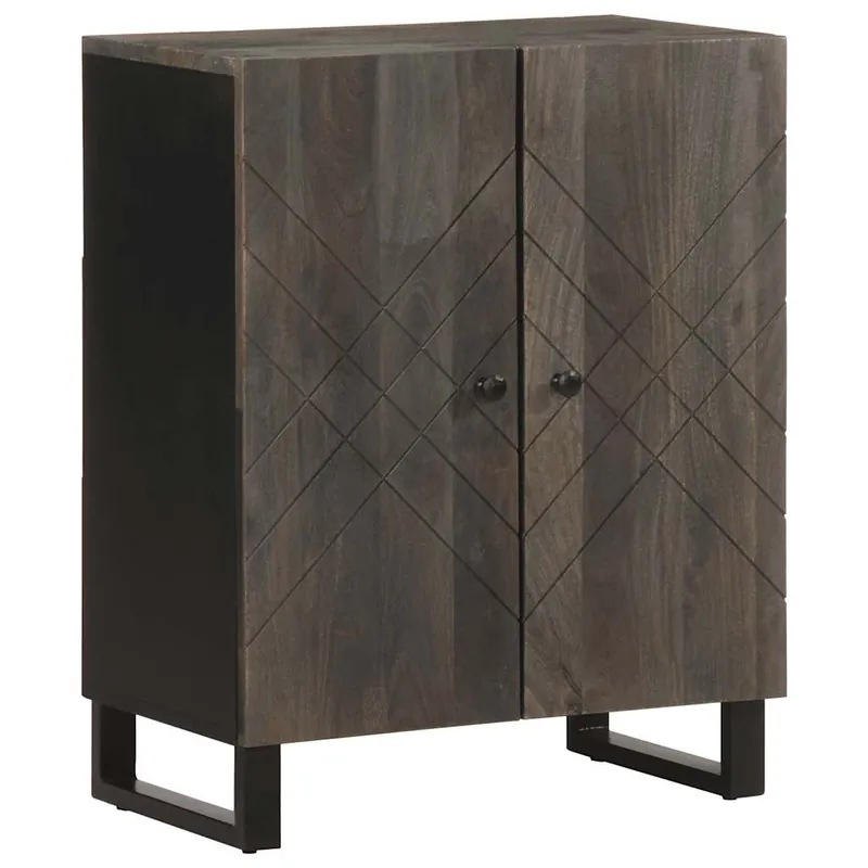 Echt vidaXL Sideboard Schwarz 60x33x75 cm Massivholz Mango