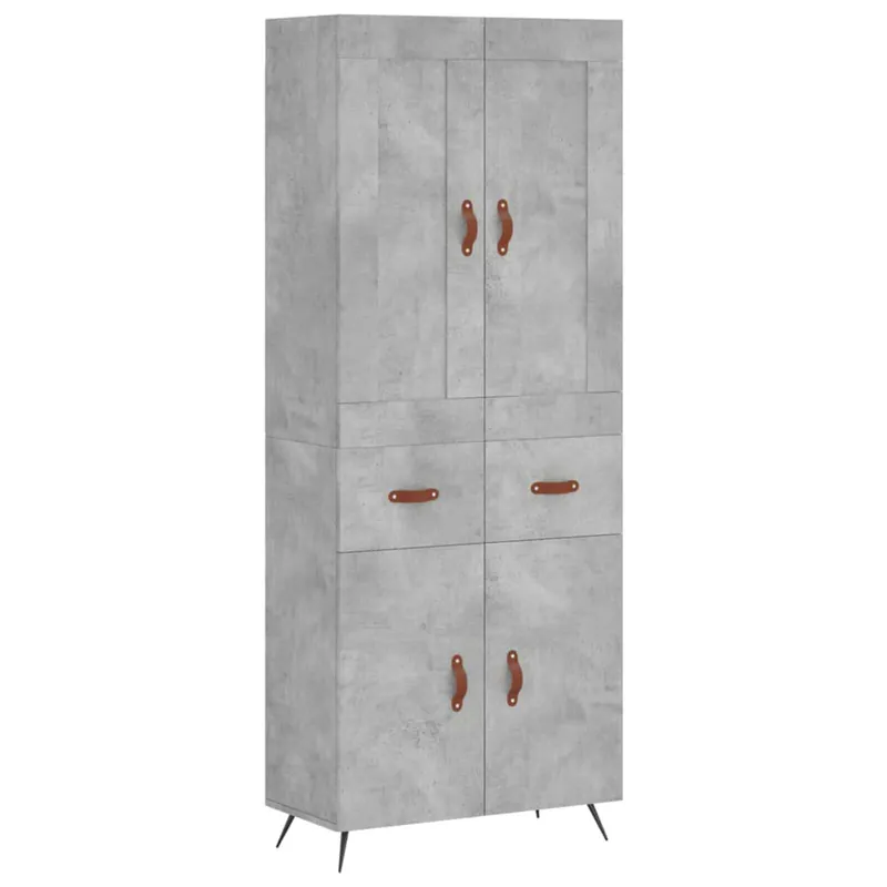 Bestseller vidaXL Highboard Betongrau 69,5x34x180 cm Holzwerkstoff