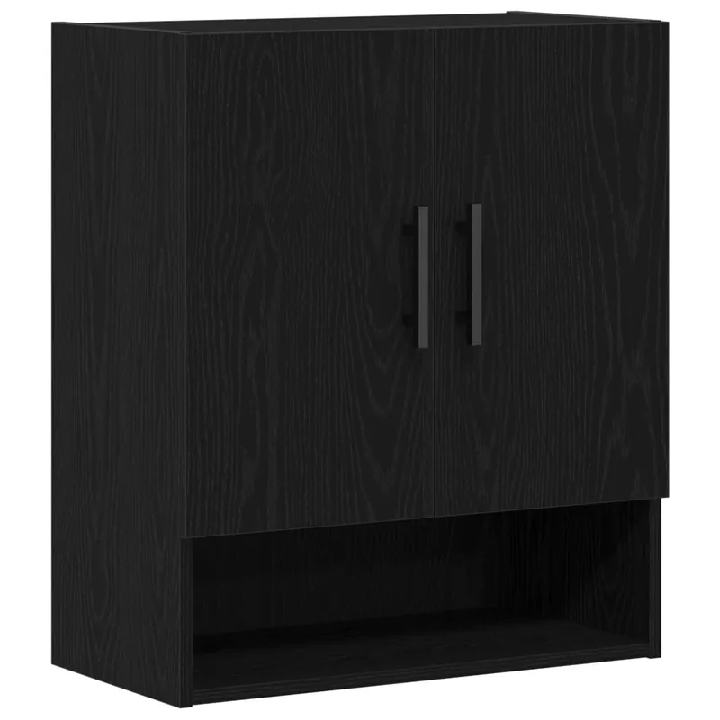 Expressversand vidaXL Wandmontierter Schrank Schwarz Eichen-Optik 60 x 31 x 70 cm