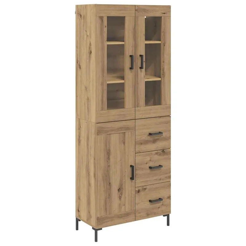 Zertifiziert vidaXL Highboard mit Schubladen 2 pcs Artisan-Eiche Holzwerkstoff