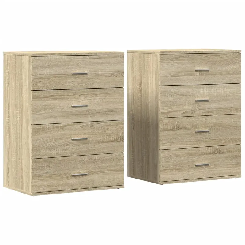 Gratis Versand vidaXL Sideboards 2 Stk. Sonoma-Eiche 60x39x80 cm Holzwerkstoff
