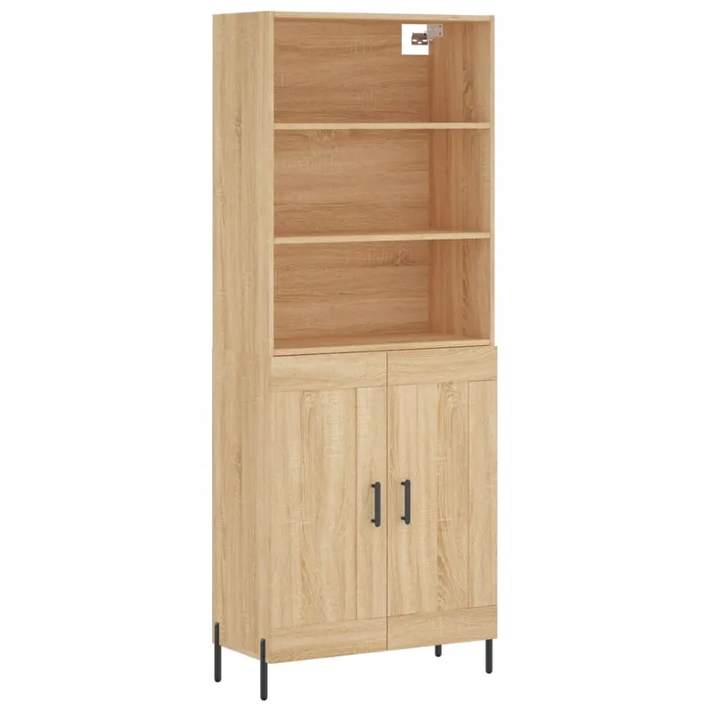 Billig vidaXL Highboard Sonoma-Eiche 69,5x34x180 cm Holzwerkstoff