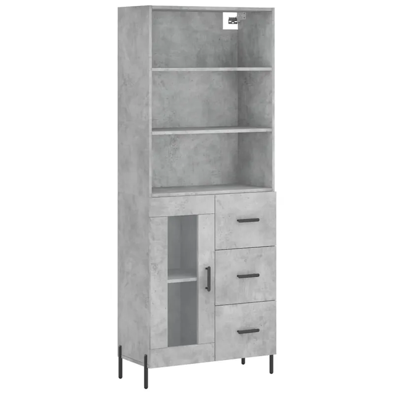 Finale Aktion vidaXL Highboard Betongrau 69,5x34x180 cm Holzwerkstoff