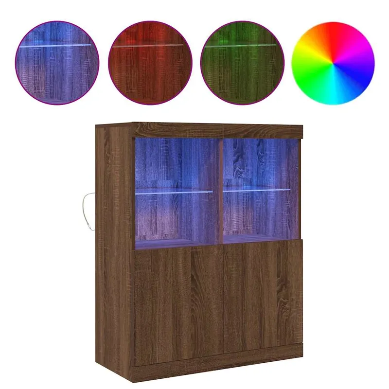 Geprüft vidaXL Sideboard Braun Eichen-Optik 81x37x100 cm Holzwerkstoff