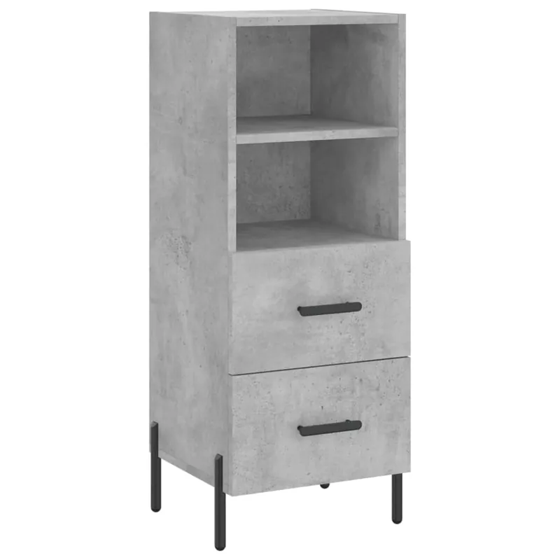 Heißes Angebot vidaXL Sideboard Betongrau 34,5x34x90 cm Holzwerkstoff