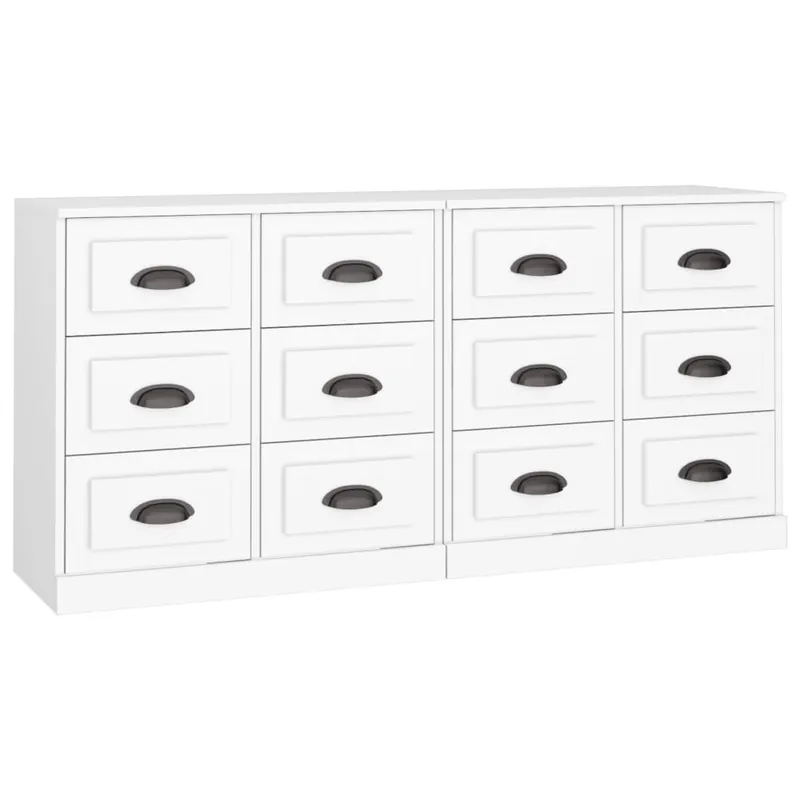 vidaXL Sideboards 2 Stk. Weiß Holzwerkstoff Nur Für Kurze Zeit