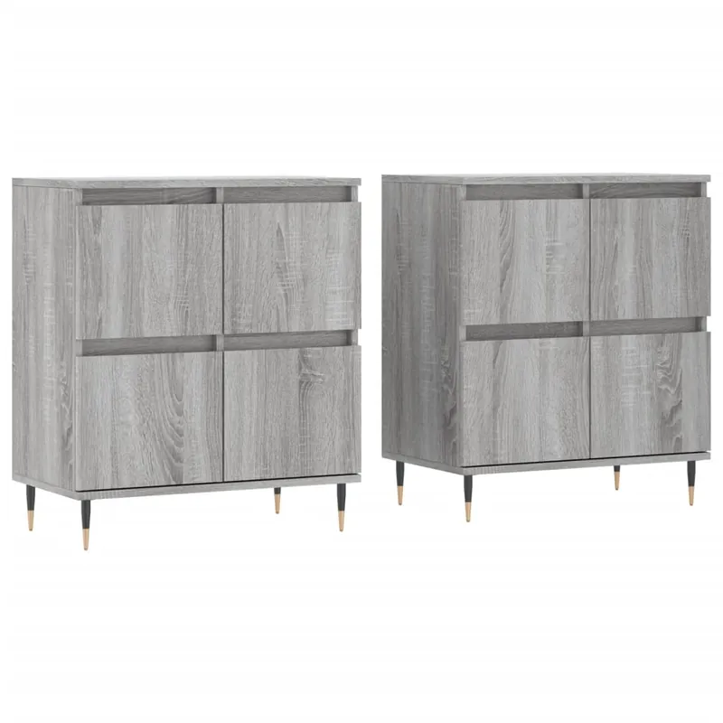 vidaXL Sideboards 2 Stk. Grau Sonoma Holzwerkstoff Begrenztes Angebot