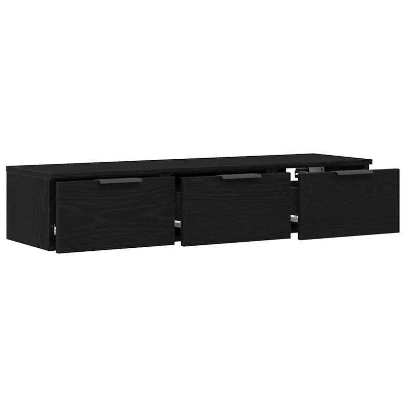 vidaXL Wandschrank Schwarz Eichen-Optik 102 x 30 x 20 cm Holzwerkstoff Markenware