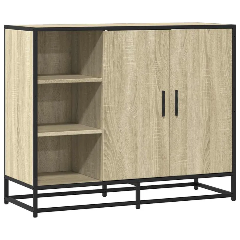 Heißes Angebot vidaXL Sideboard Sonoma-Eiche 92x35x76 cm Holzwerkstoff