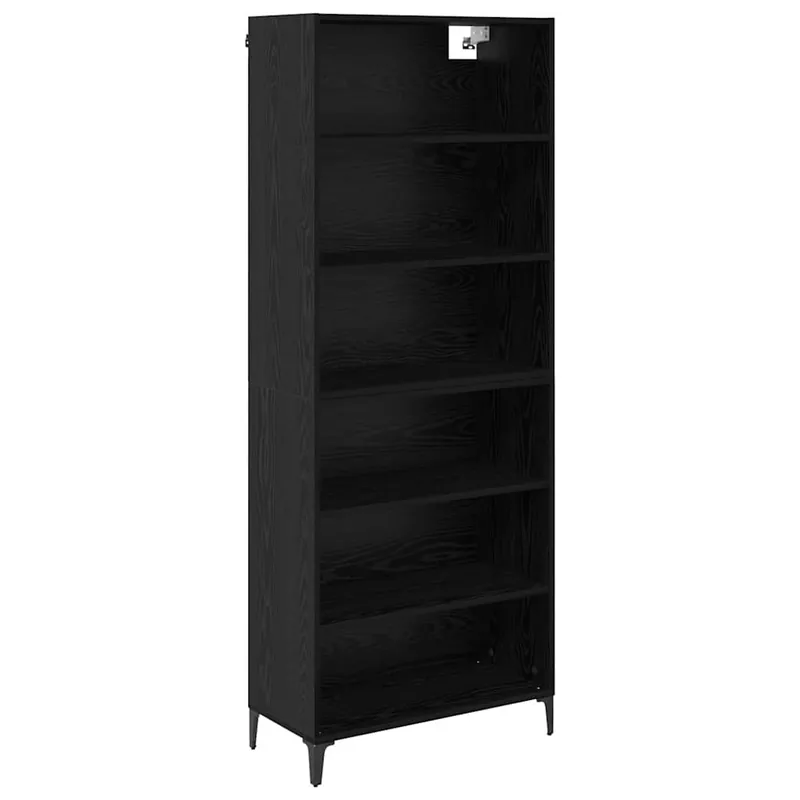 Wochenendangebot vidaXL Highboard Schwarz Eichen-Optik 69,5 x 34 x 180 cm Holzwerkstoff