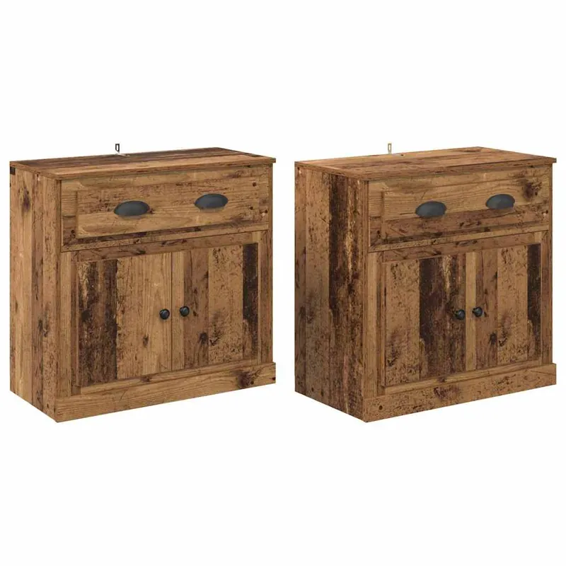 vidaXL Sideboards 2 pcs Altholz 70 x 35,5 x 67,5 cm Holzwerkstoff Preiswert