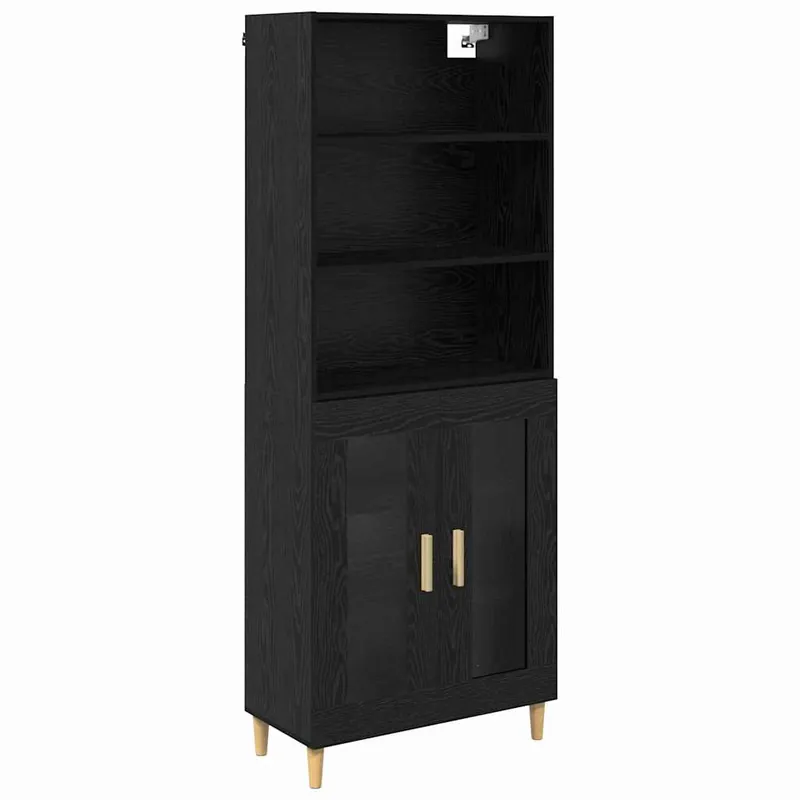 Direktkauf vidaXL Highboard Schwarz Eichen-Optik 69,5 x 32,5 x 180 cm