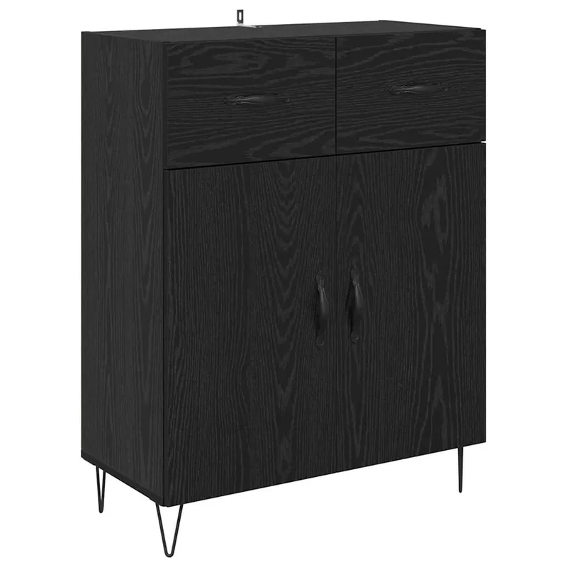 vidaXL Sideboard Schwarz Eichen-Optik 69,5 x 34 x 90 cm Holzwerkstoff Solange Der Vorrat Reicht