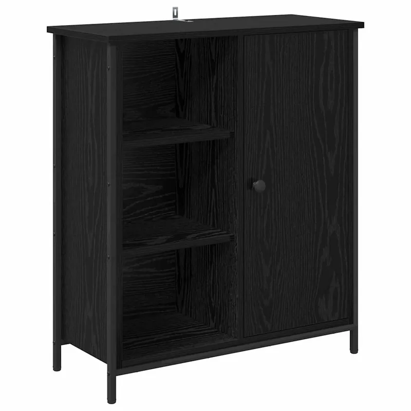 vidaXL Sideboard Schwarz Eichen-Optik 70 x 30 x 80 cm Holzwerkstoff Garantierte Lieferung