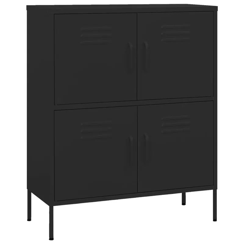 Echt vidaXL Lagerschrank Schwarz 80x35x101,5 cm Stahl