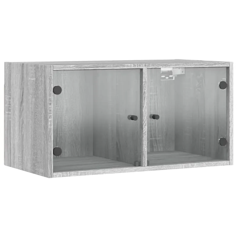 vidaXL Wandschrank mit Glastüren Grau Sonoma 68,5x37x35 cm Jetzt Kaufen