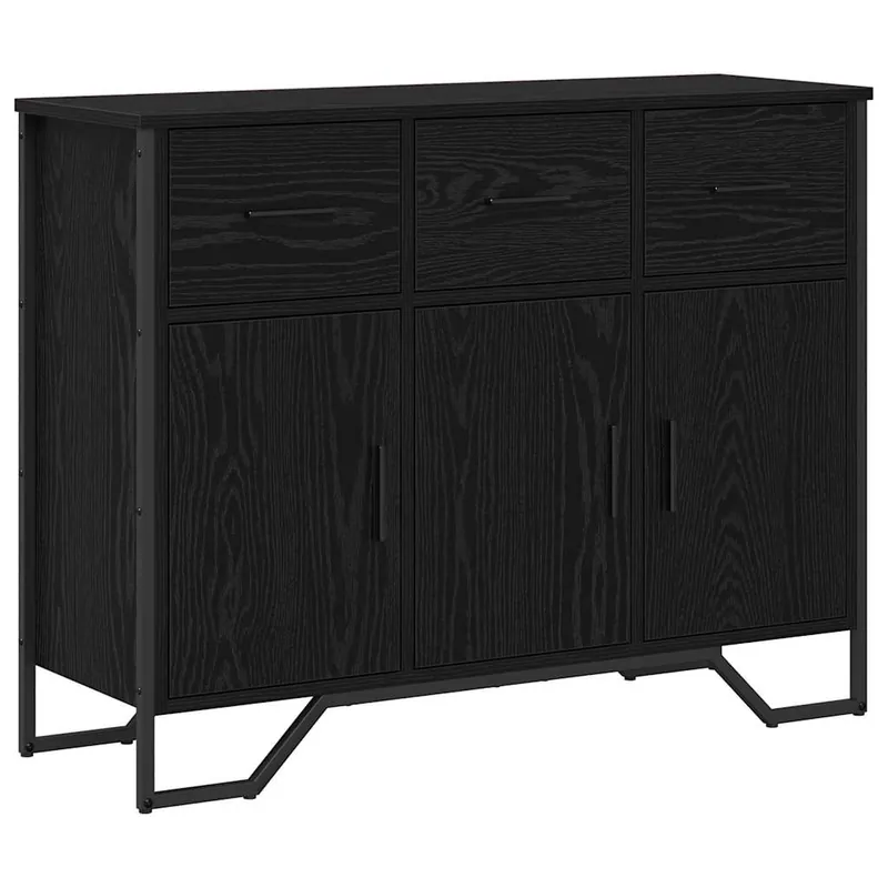 vidaXL Sideboard Schwarz Eichen-Optik 97 x 32,5 x 74,5 cm Sofort Bestellen