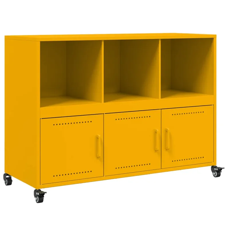 vidaXL Sideboard Senfgelb 100,5x39x72 cm Stahl Direkt Vom Hersteller