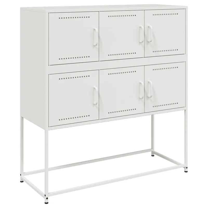 vidaXL Sideboard Weiß 100,5x39x107 cm Stahl Garantierte Lieferung