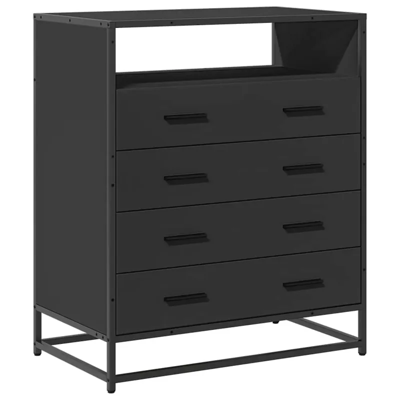 Heißes Angebot vidaXL Schubladenschrank Schwarz 70x41x83,5 cm Holzwerkstoff