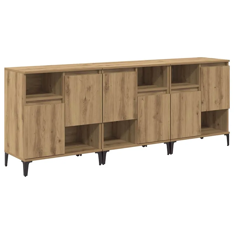 vidaXL Sideboards 3 pcs Artisan-Eiche 60 x 35 x 70 cm Holzwerkstoff Finale Aktion