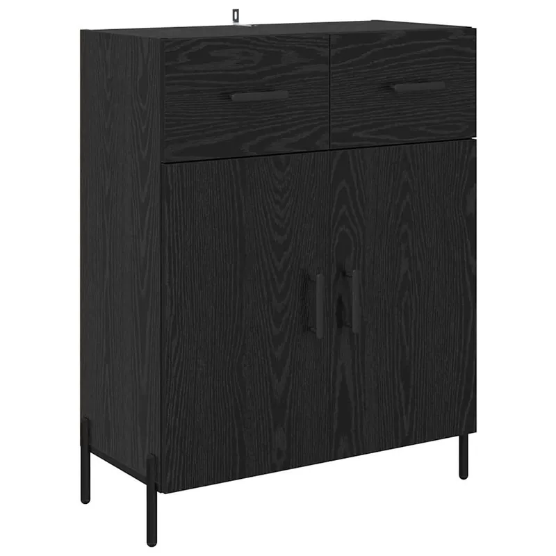 vidaXL Sideboard Schwarz Eichen-Optik 69,5 x 34 x 90 cm Holzwerkstoff Expressversand