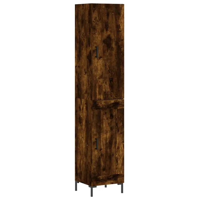 Billig vidaXL Highboard Räuchereiche 34,5x34x180 cm Holzwerkstoff