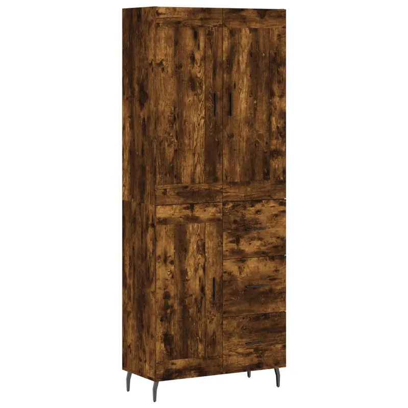 Begrenztes Angebot vidaXL Highboard Räuchereiche 69,5x34x180 cm Holzwerkstoff