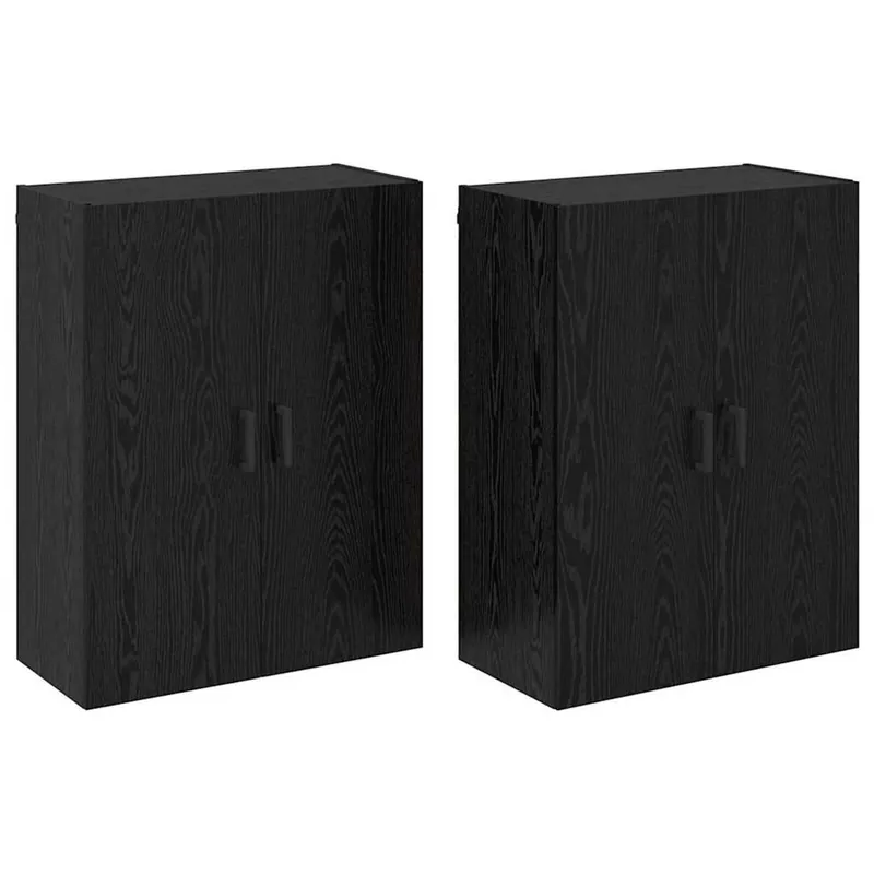 vidaXL Wandschrank 2 pcs Schwarz Eichen-Optik 69,5 x 34 x 90 cm Neu