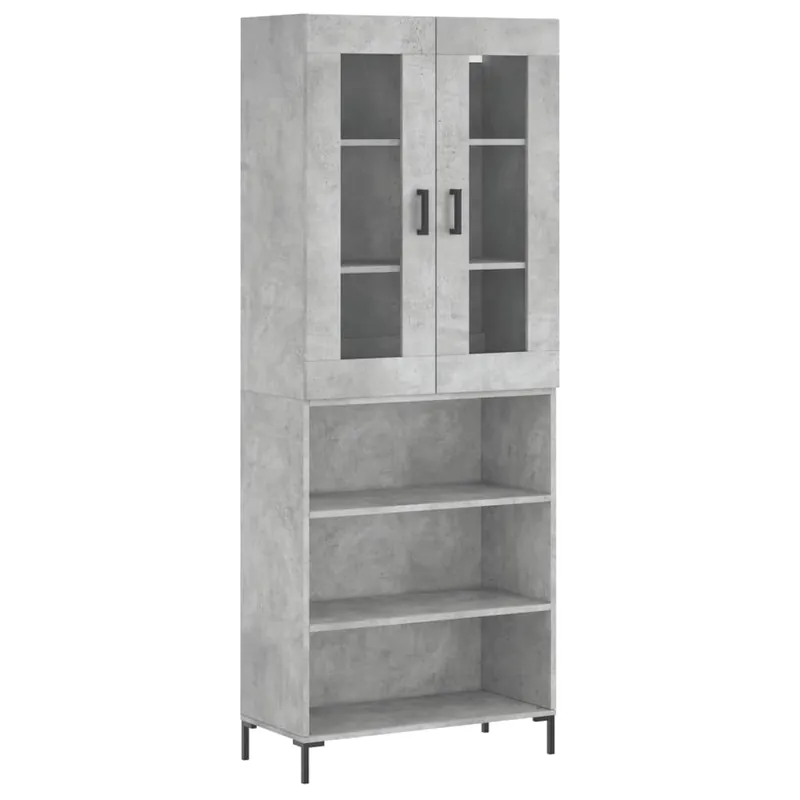 Gratis Versand vidaXL Highboard Betongrau 69,5x34x180 cm Holzwerkstoff