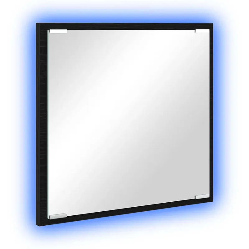 Geprüft vidaXL LED-Badezimmerspiegel Schwarz Eichen-Optik 40 x 37 x 8.5 cm
