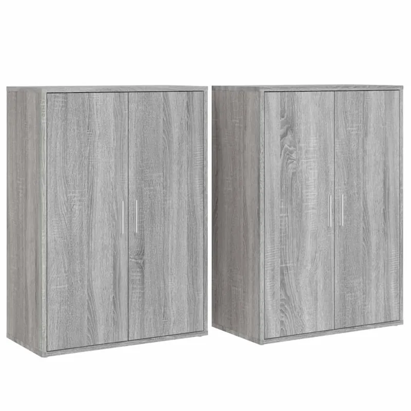 vidaXL Sideboards 2 Stk. Grau Sonoma 60x31x84 cm Holzwerkstoff Versand Am Gleichen Tag