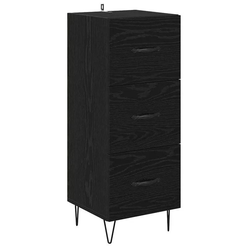 vidaXL Sideboard Schwarz Eichen-Optik 34 x 34,5 x 90 cm Holzwerkstoff Saisonangebot