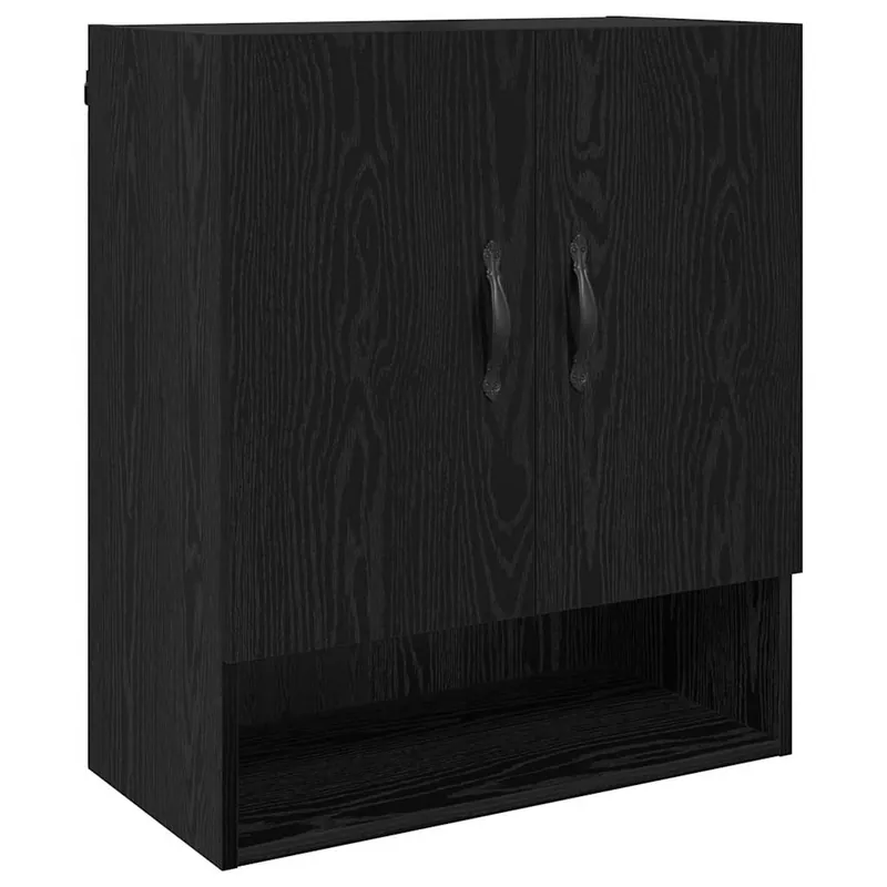 vidaXL Wandschrank Schwarz Eichen-Optik 60 x 31 x 70 cm Holzwerkstoff Garantierte Lieferung