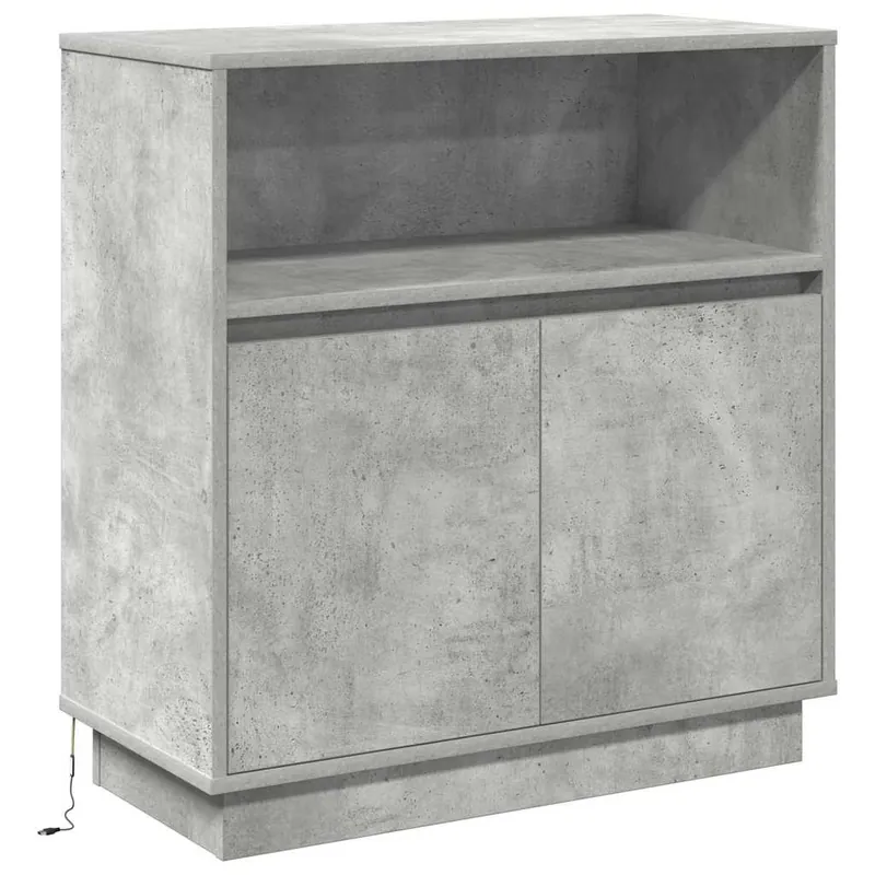 Geprüft vidaXL LED-Sideboard Betongrau 71 x 34,5 x 75 cm Holzwerkstoff