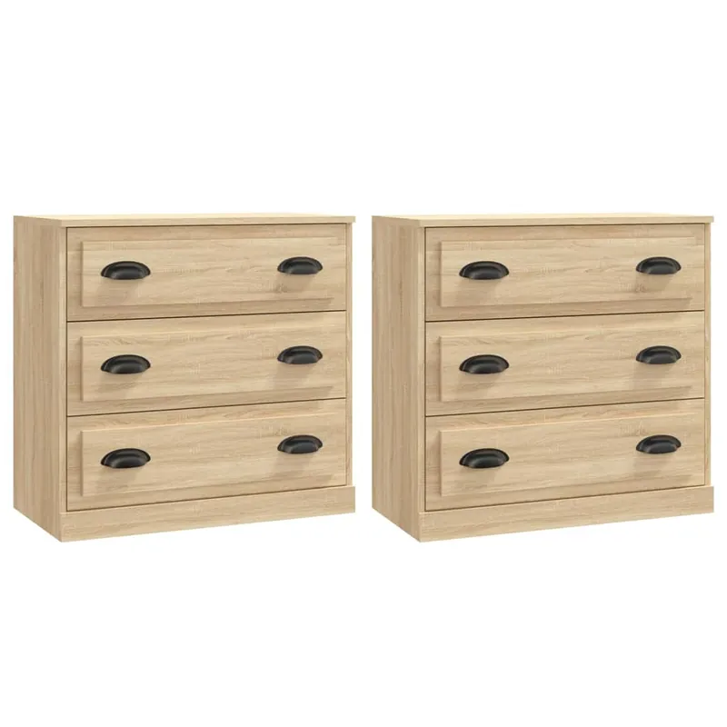 vidaXL Sideboards 2 Stk. Sonoma-Eiche Holzwerkstoff Bestseller