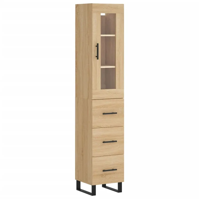 Ausverkauf vidaXL Highboard Sonoma-Eiche 34,5x34x180 cm Holzwerkstoff