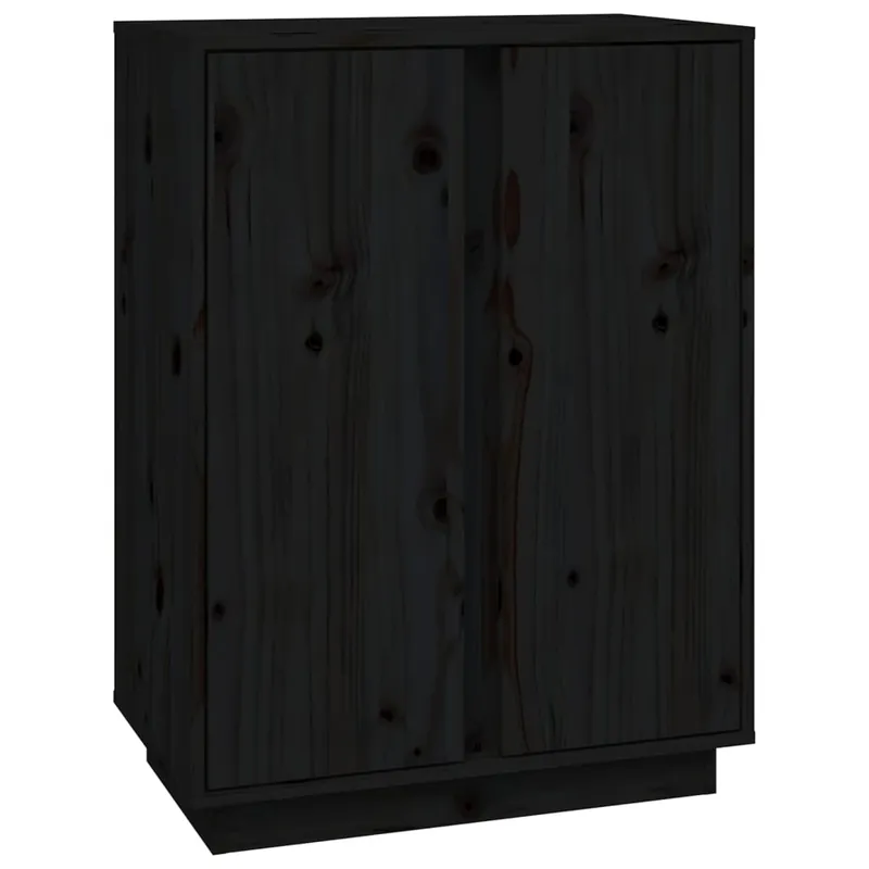 vidaXL Sideboard Schwarz 60x35x80 cm Massivholz Kiefer Neu
