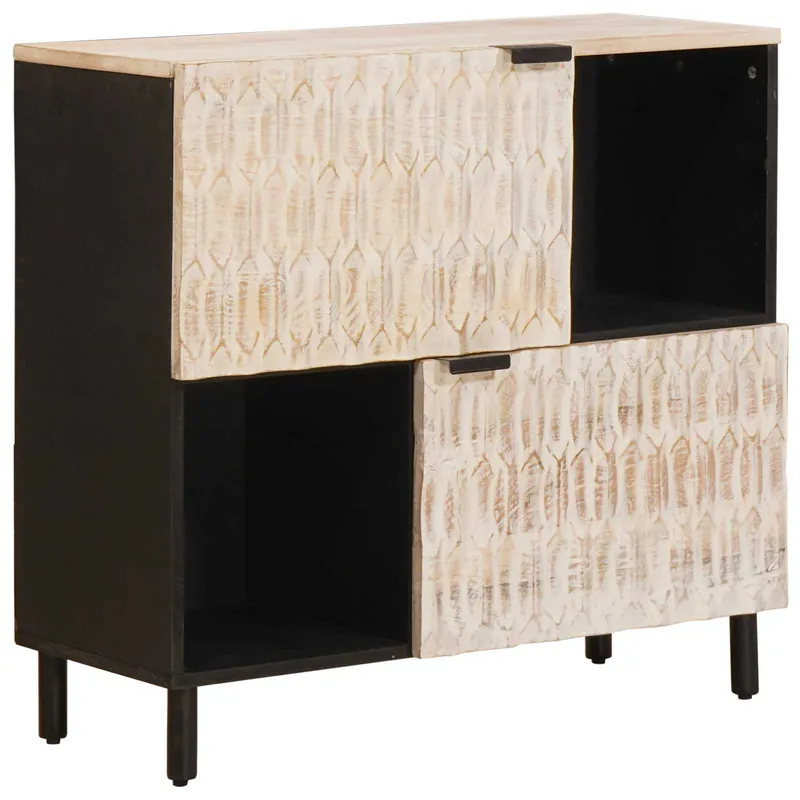 Bestseller vidaXL Sideboard mit Tür Weiße gewaschene Oberfläche 80 x 33 x 75 cm