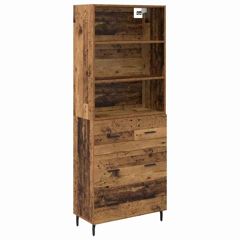 Abverkauf vidaXL Highboard mit Schubladen 2 pcs Altholz Holzwerkstoff