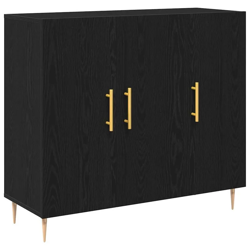 vidaXL Sideboard Schwarz Eichen-Optik 90 x 34 x 80 cm Holzwerkstoff Günstig