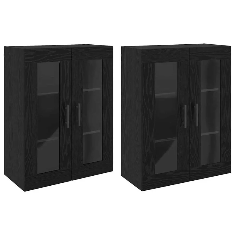 Highlight vidaXL Wandmontierte Schränke 2 pcs Schwarz Eichen-Optik