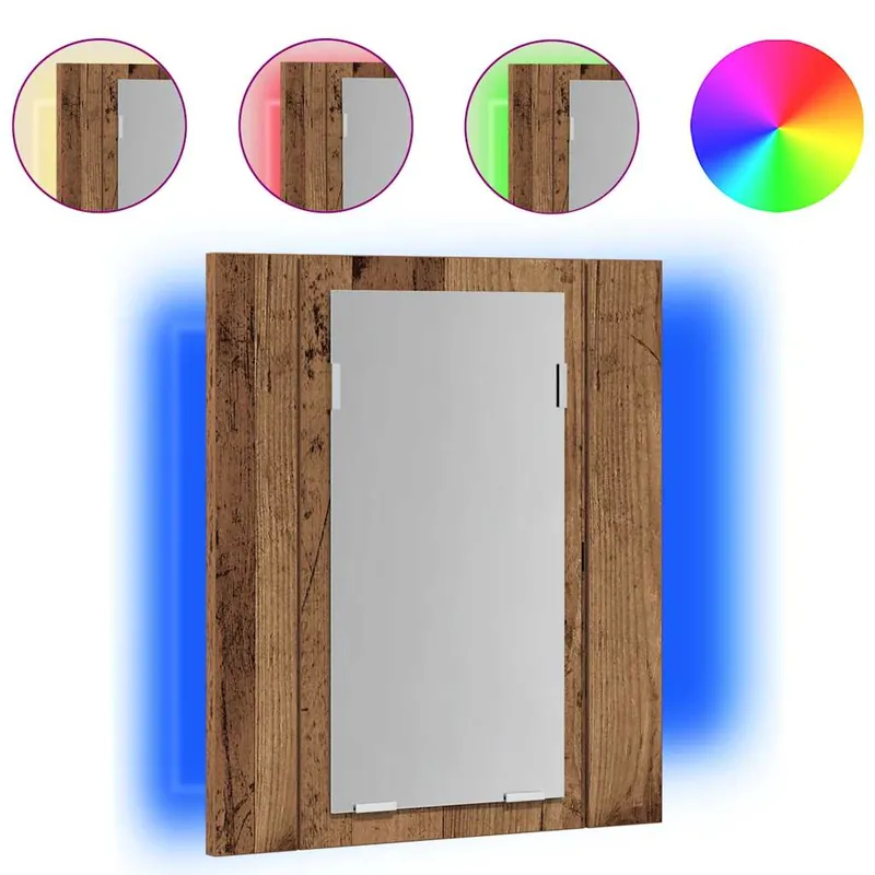Ausverkauf vidaXL LED-Spiegelschrank Altholz-Optik 40x12x45 cm Holzwerkstoff