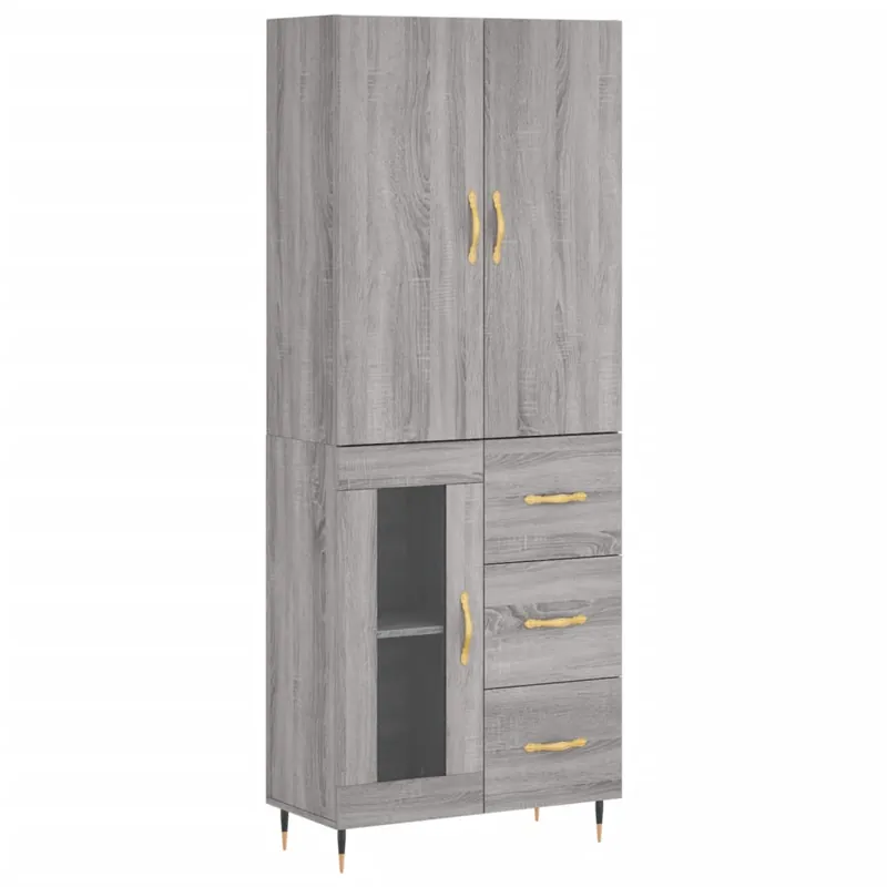 Wochenendangebot vidaXL Highboard Grau Sonoma 69,5x34x180 cm Holzwerkstoff