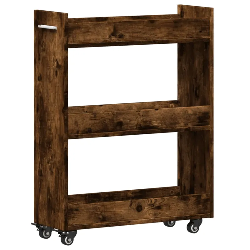 Beliebt vidaXL Schrank mit Rollen Räuchereiche 60x22x79 cm Holzwerkstoff